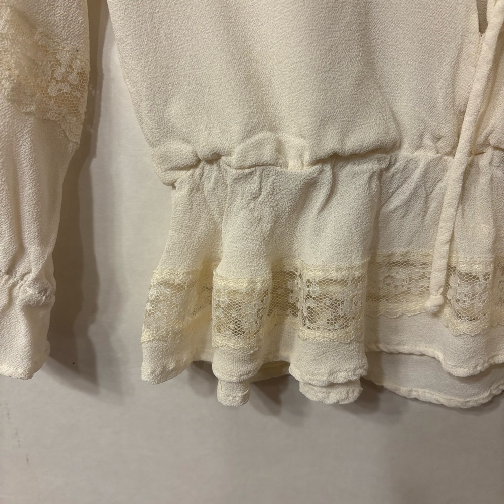 Reformation womens Ivory Lace Accent Blouse Size Small - Picture 7 of 15